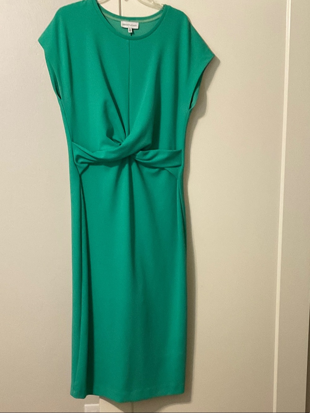 Tahari Teal Knot-Front Midi Dress